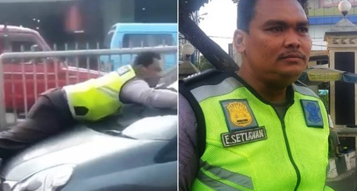Viral Video Polisi Nempel di Kap Mobil Mirip Aksi Ala Film Holywood